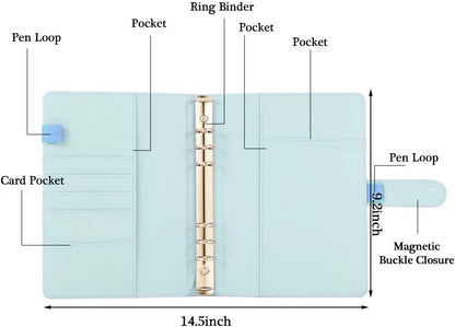 Ice Blue A5 6 Hole Ring Binder